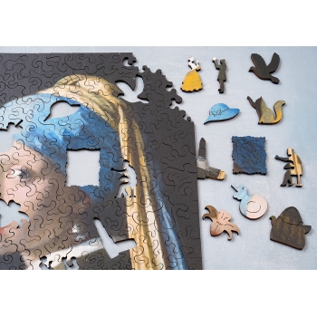 Drewniane puzzle A4 Jan Vermeer "Dziewczyna z perłą" 165 el.